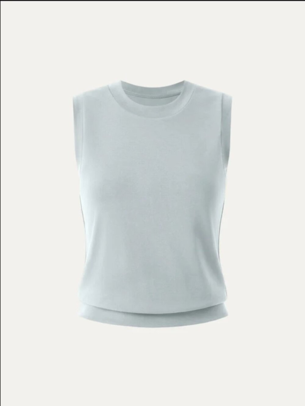 Sandwashed Crew Neck Top - Smoke Blue
